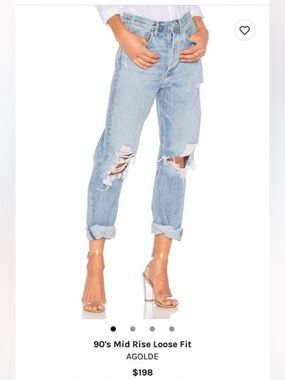 Agolde 90s mid ride loose Jean in Fallout